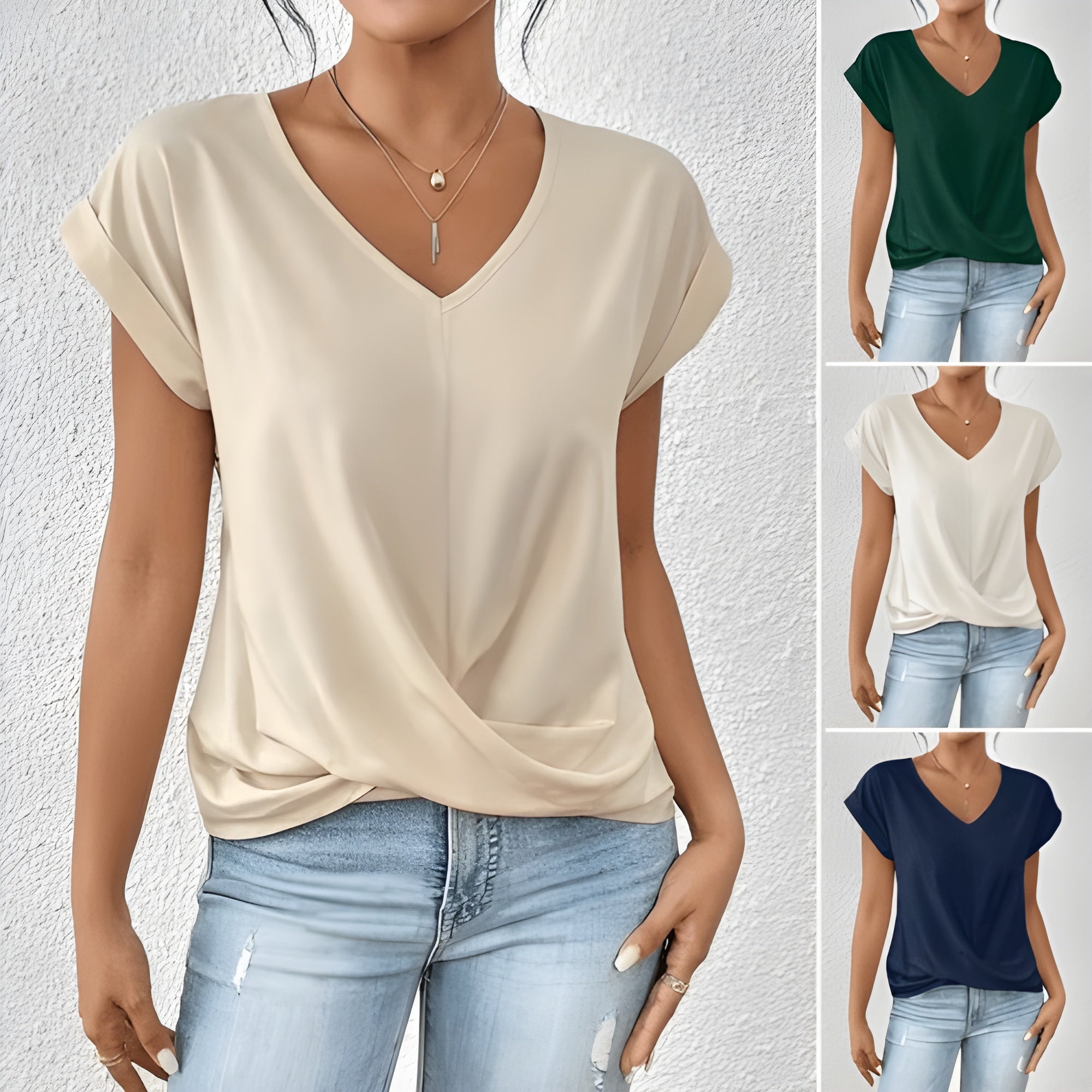 Zaya – Twist Front V-Neck Top