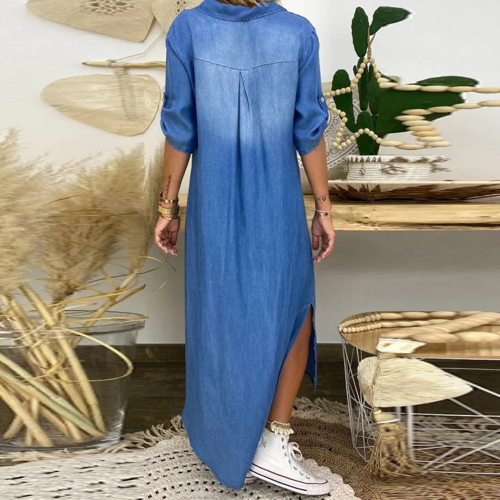 Sofia™ | Relaxed Denim Maxi Dress