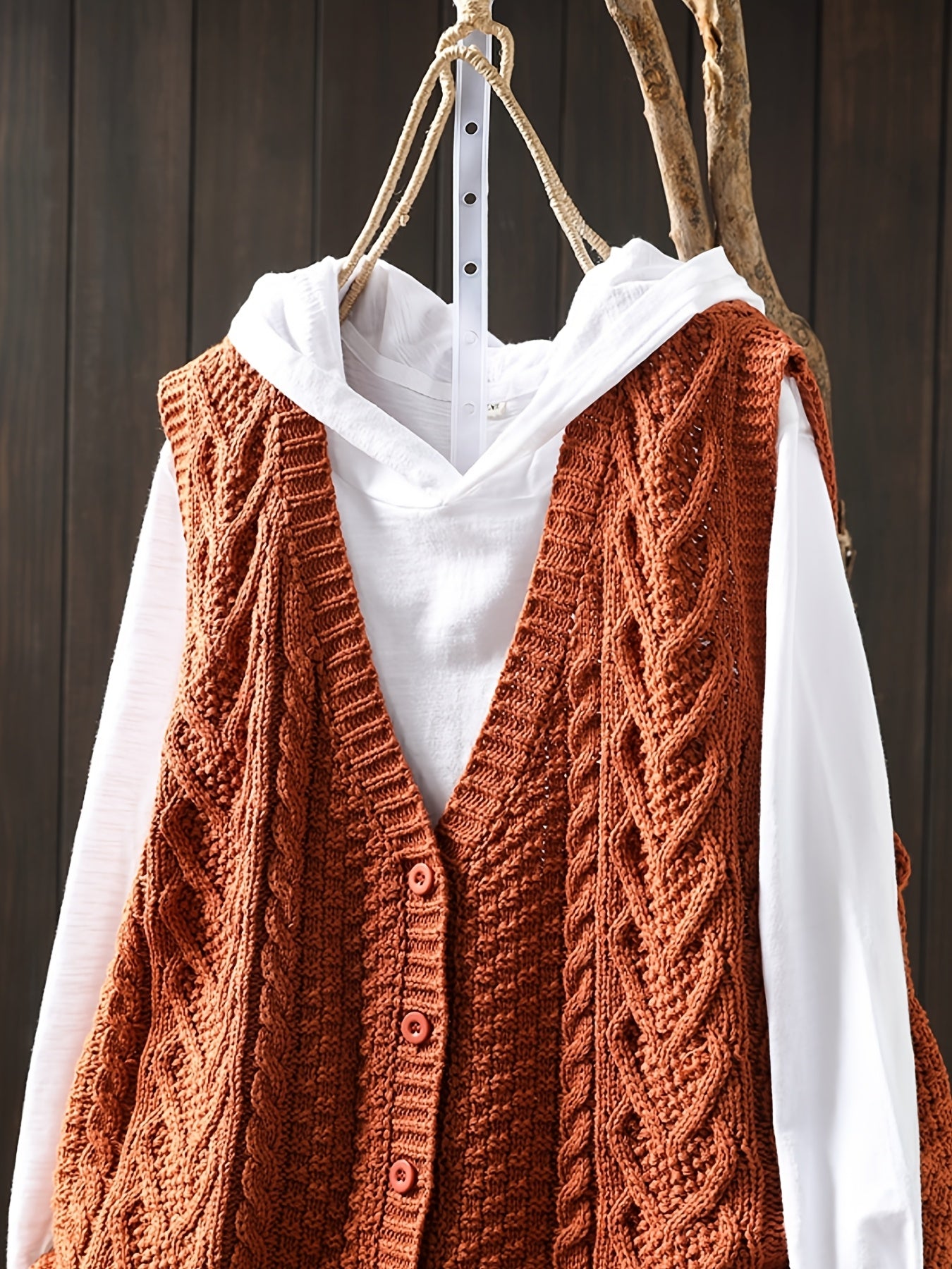 Vrouwen Elegante Open Vest - Knoopsluiting Cardigan met Medium Stretch, Effen Kleur Lagenstuk voor Lente Zomer Herfst, Handwas/Droogreinigen, Geen T-Shirt Inbegrepen, Mouwloze Vestjes, Seizoensmode, Casual Layering, Gestructureerd Patroon, Knopen aan de V