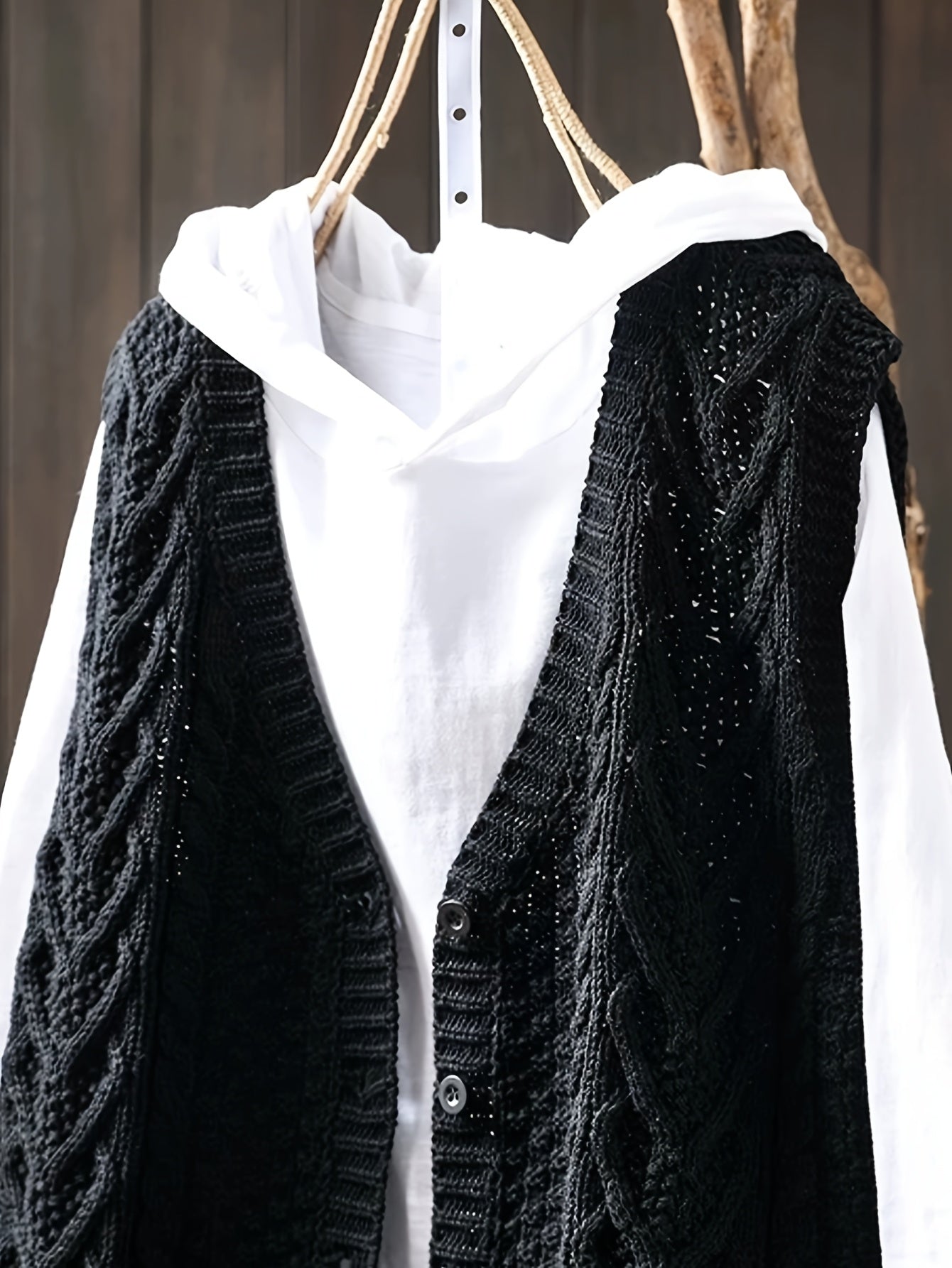 Vrouwen Elegante Open Vest - Knoopsluiting Cardigan met Medium Stretch, Effen Kleur Lagenstuk voor Lente Zomer Herfst, Handwas/Droogreinigen, Geen T-Shirt Inbegrepen, Mouwloze Vestjes, Seizoensmode, Casual Layering, Gestructureerd Patroon, Knopen aan de V