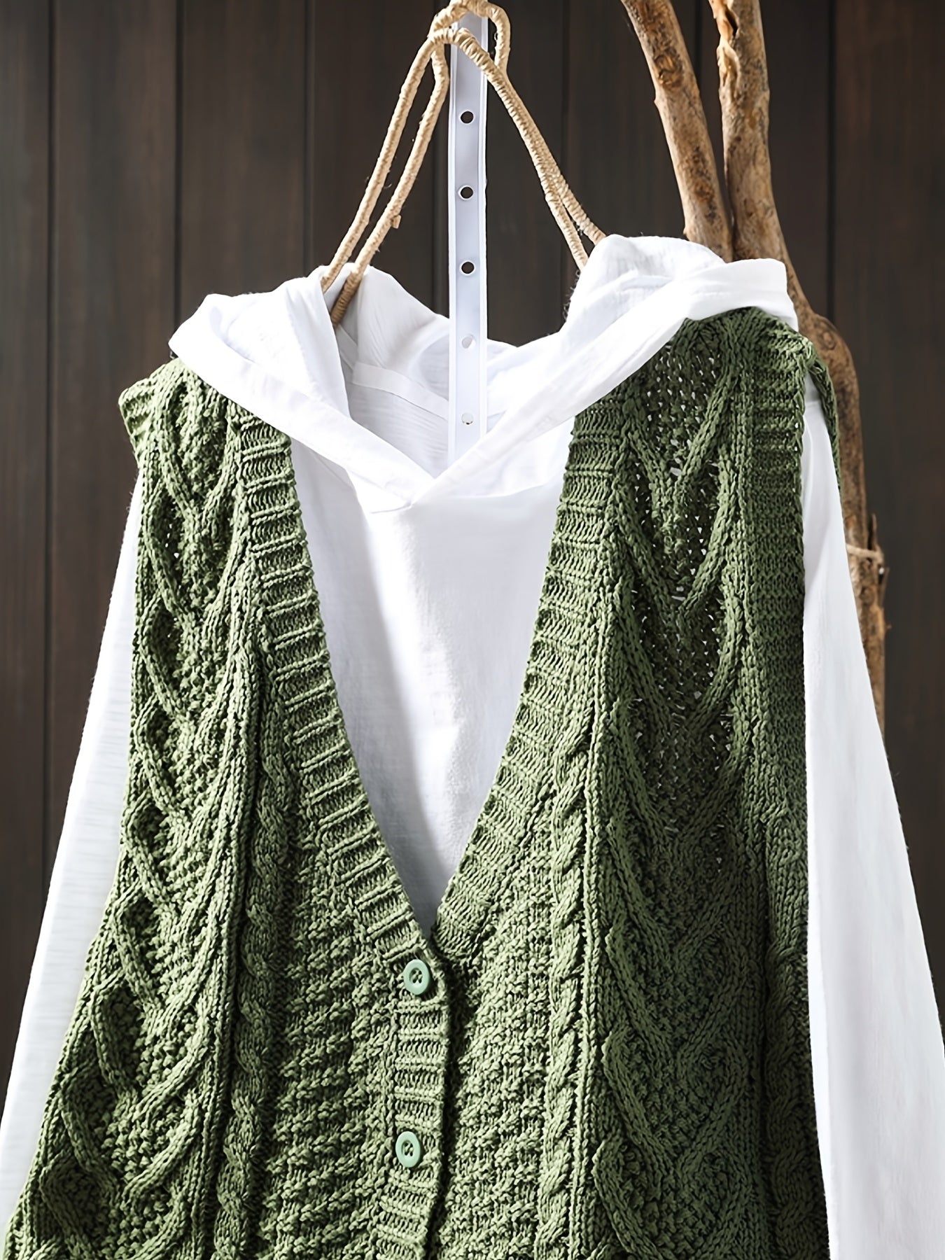Vrouwen Elegante Open Vest - Knoopsluiting Cardigan met Medium Stretch, Effen Kleur Lagenstuk voor Lente Zomer Herfst, Handwas/Droogreinigen, Geen T-Shirt Inbegrepen, Mouwloze Vestjes, Seizoensmode, Casual Layering, Gestructureerd Patroon, Knopen aan de V
