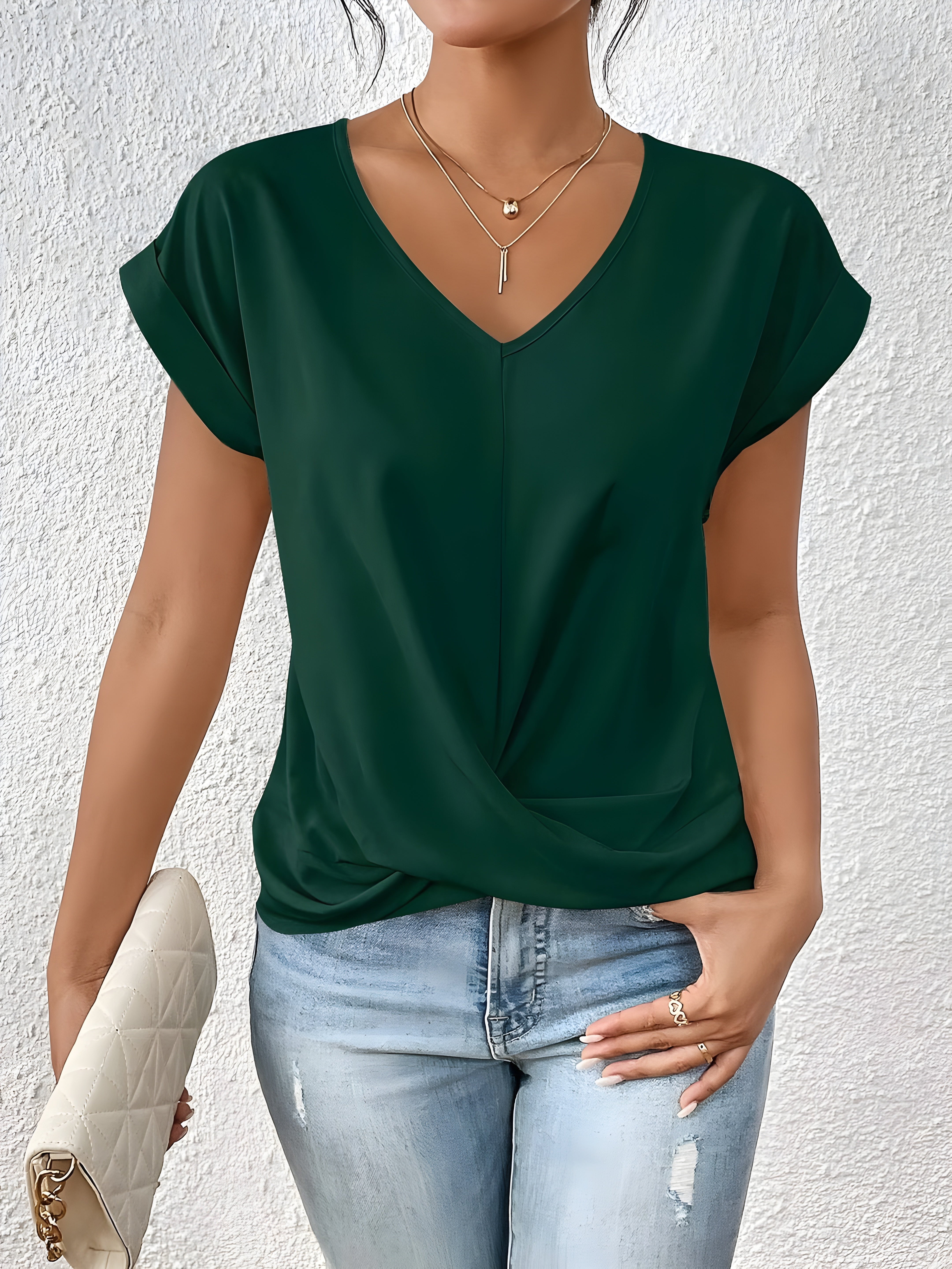 Zaya – Twist Front V-Neck Top