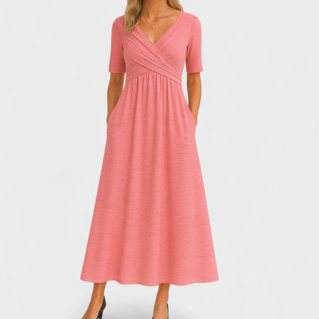 Isabella | Crossed dress with short sleeves