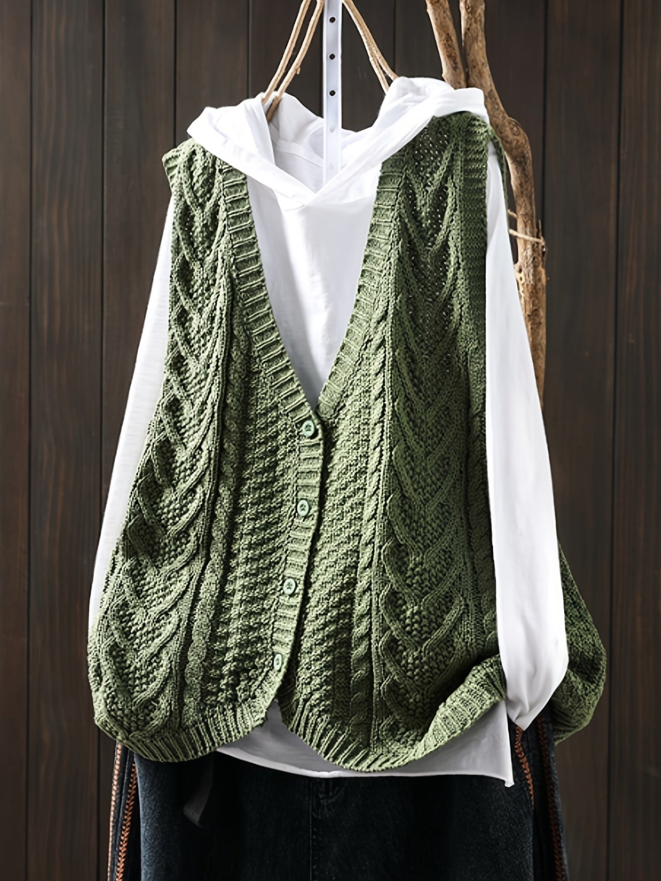 Vrouwen Elegante Open Vest - Knoopsluiting Cardigan met Medium Stretch, Effen Kleur Lagenstuk voor Lente Zomer Herfst, Handwas/Droogreinigen, Geen T-Shirt Inbegrepen, Mouwloze Vestjes, Seizoensmode, Casual Layering, Gestructureerd Patroon, Knopen aan de V