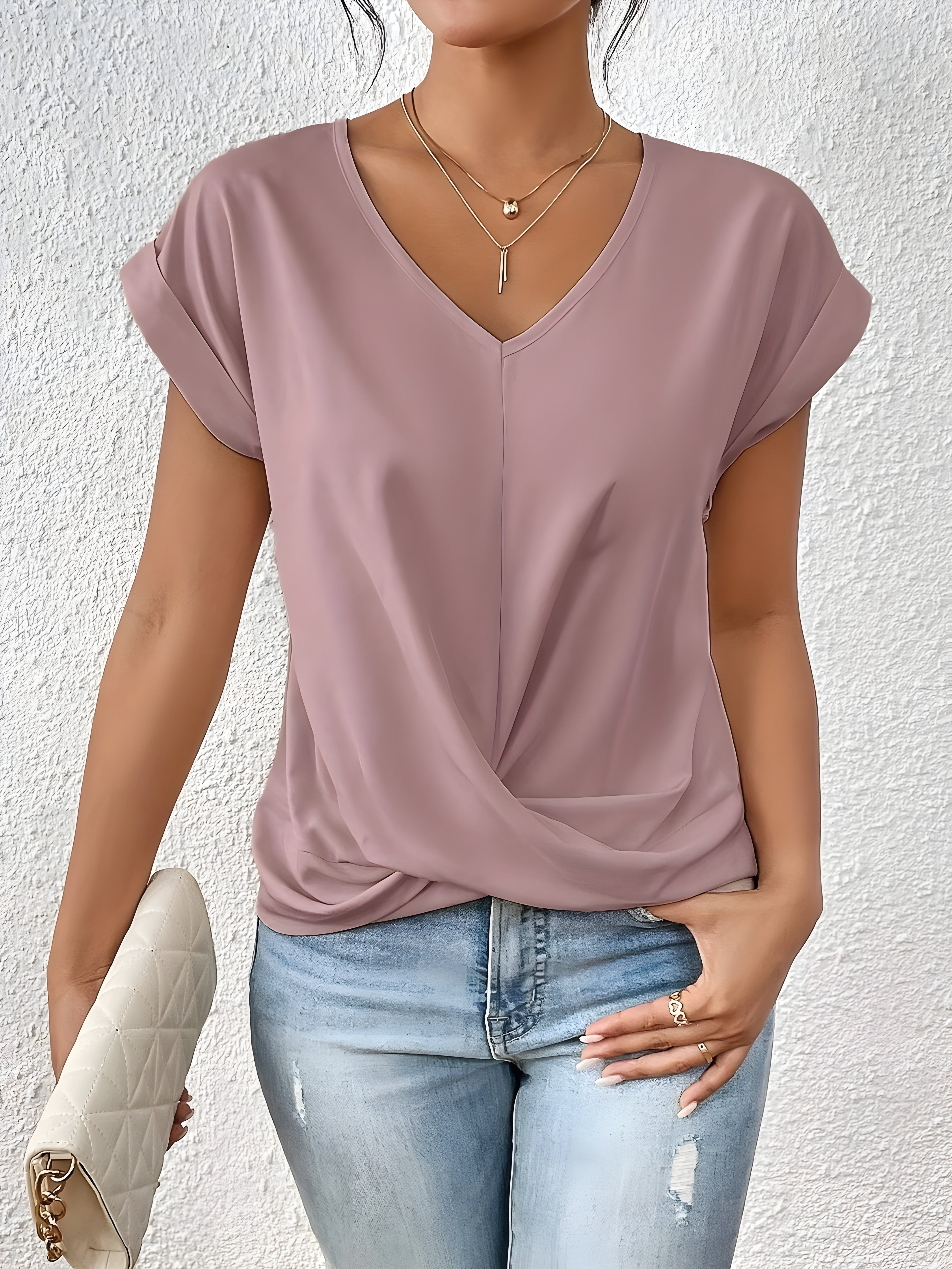 Zaya – Twist Front V-Neck Top