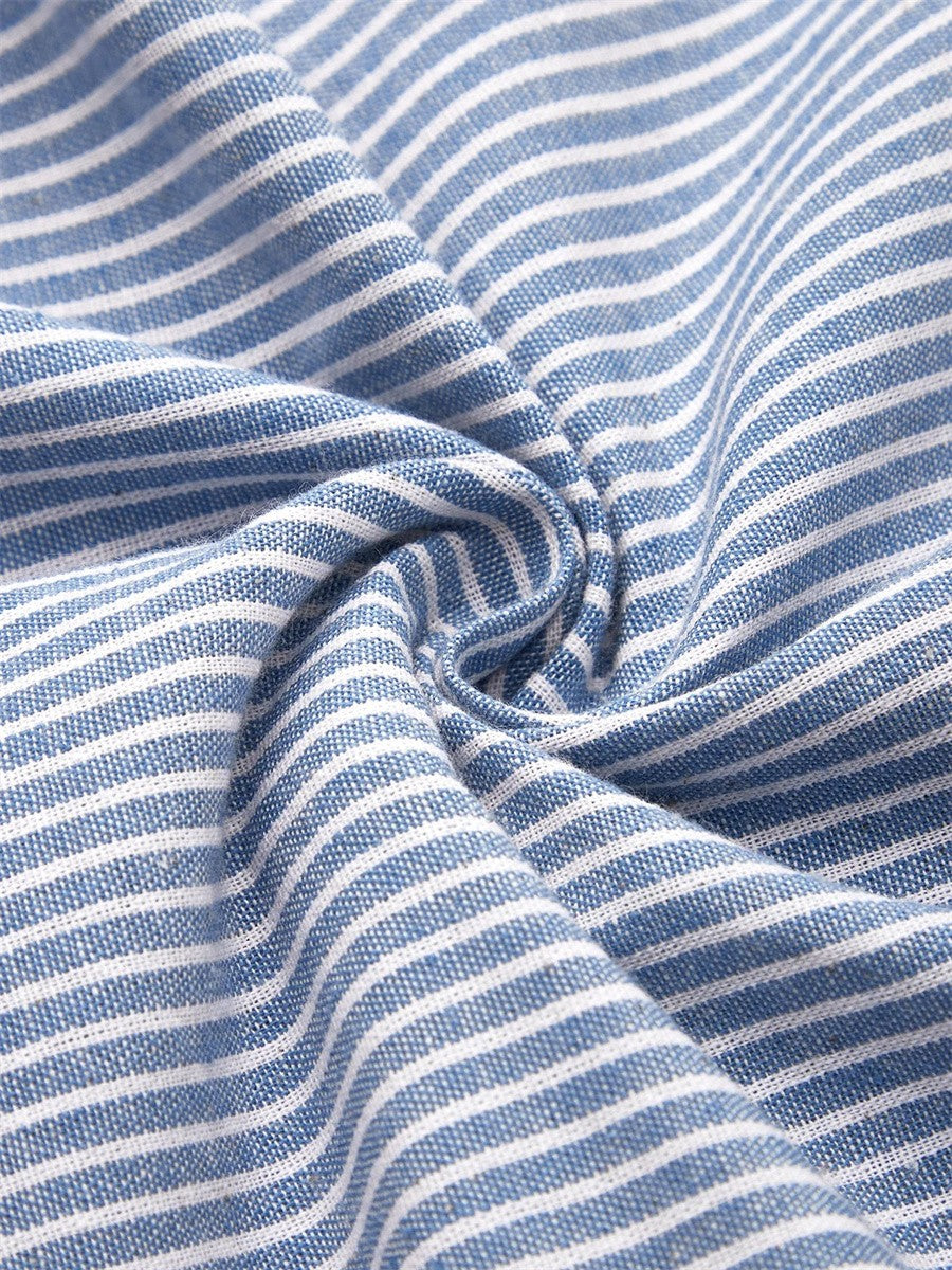 CORA | STRIPED COTTON MIDI DRESS WITH RELAXED ELEGANCE