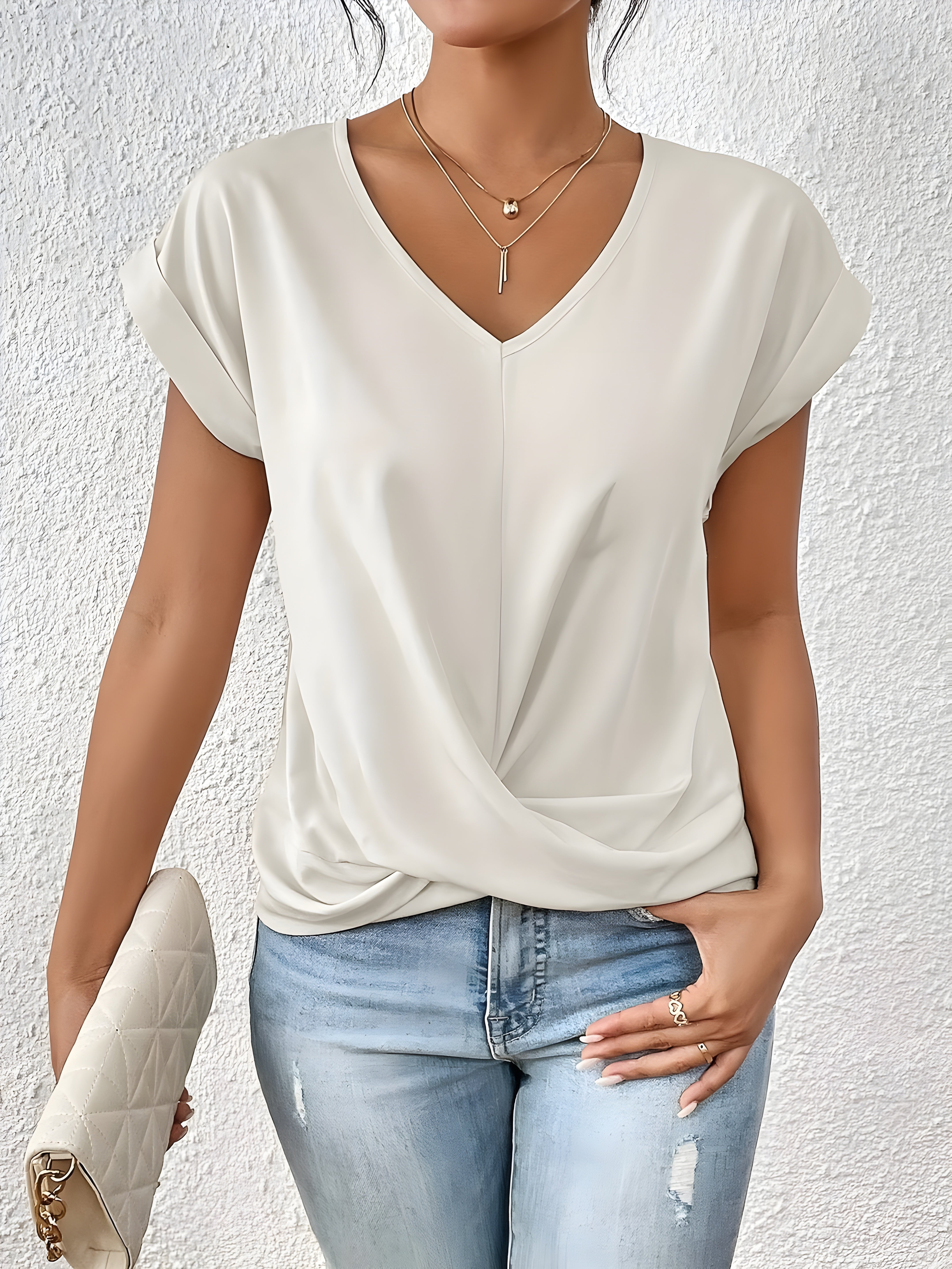 Zaya – Twist Front V-Neck Top