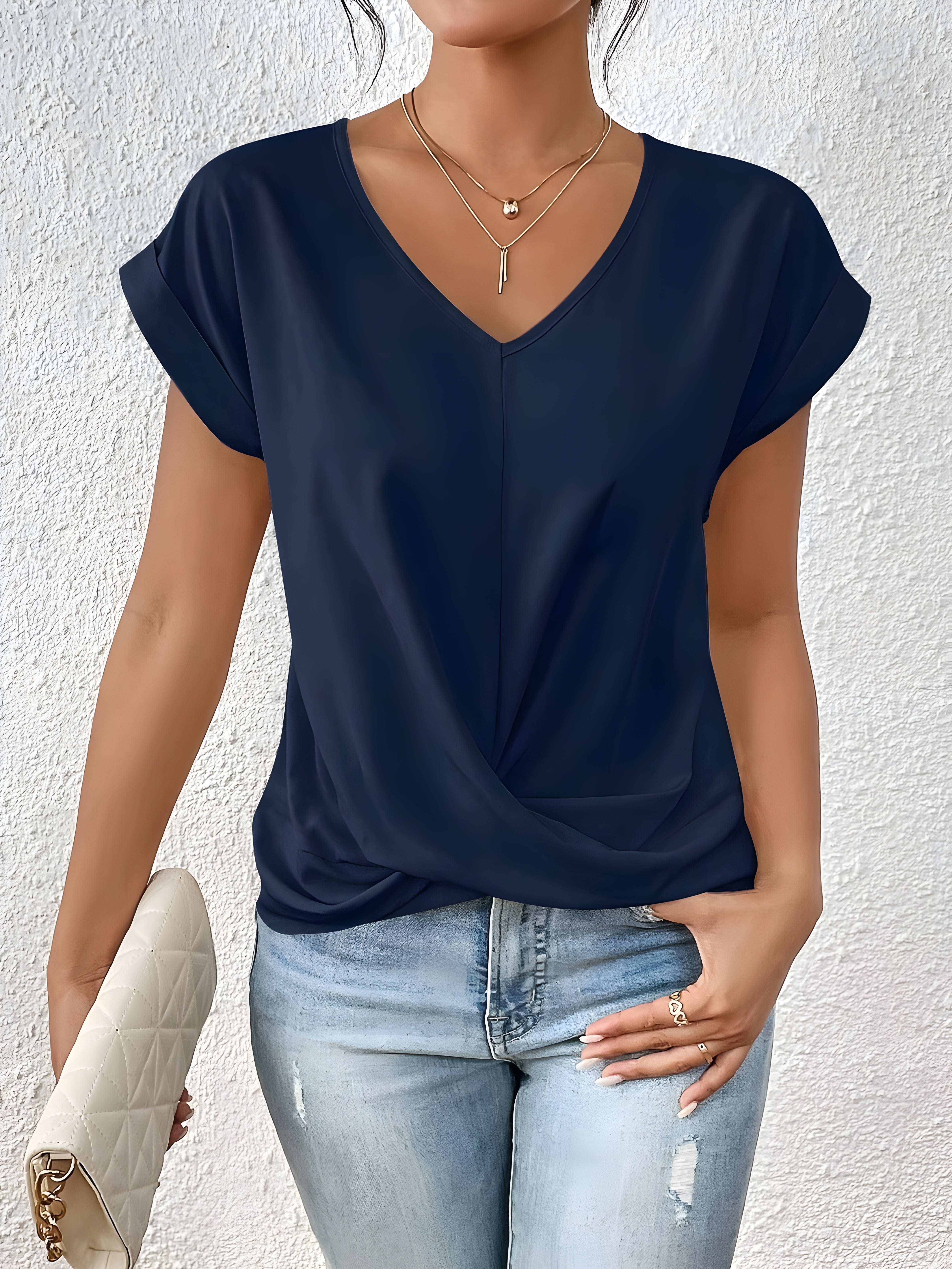 Zaya – Twist Front V-Neck Top