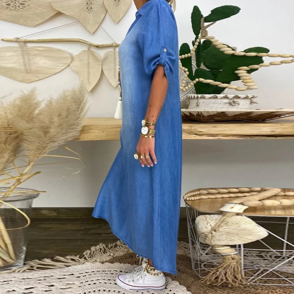 Sofia™ | Relaxed Denim Maxi Dress