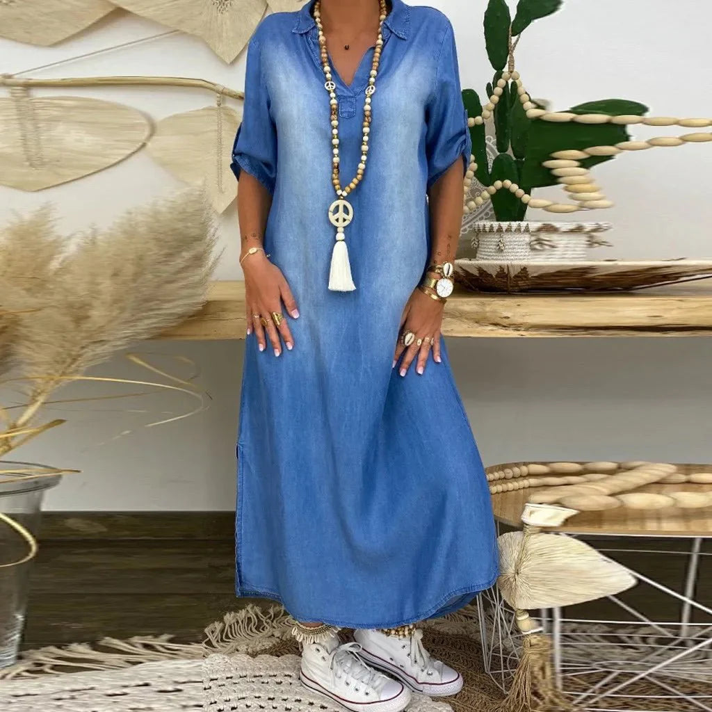 Sofia™ | Relaxed Denim Maxi Dress