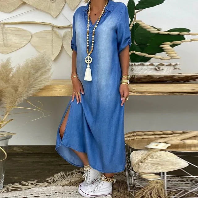 Sofia™ | Relaxed Denim Maxi Dress